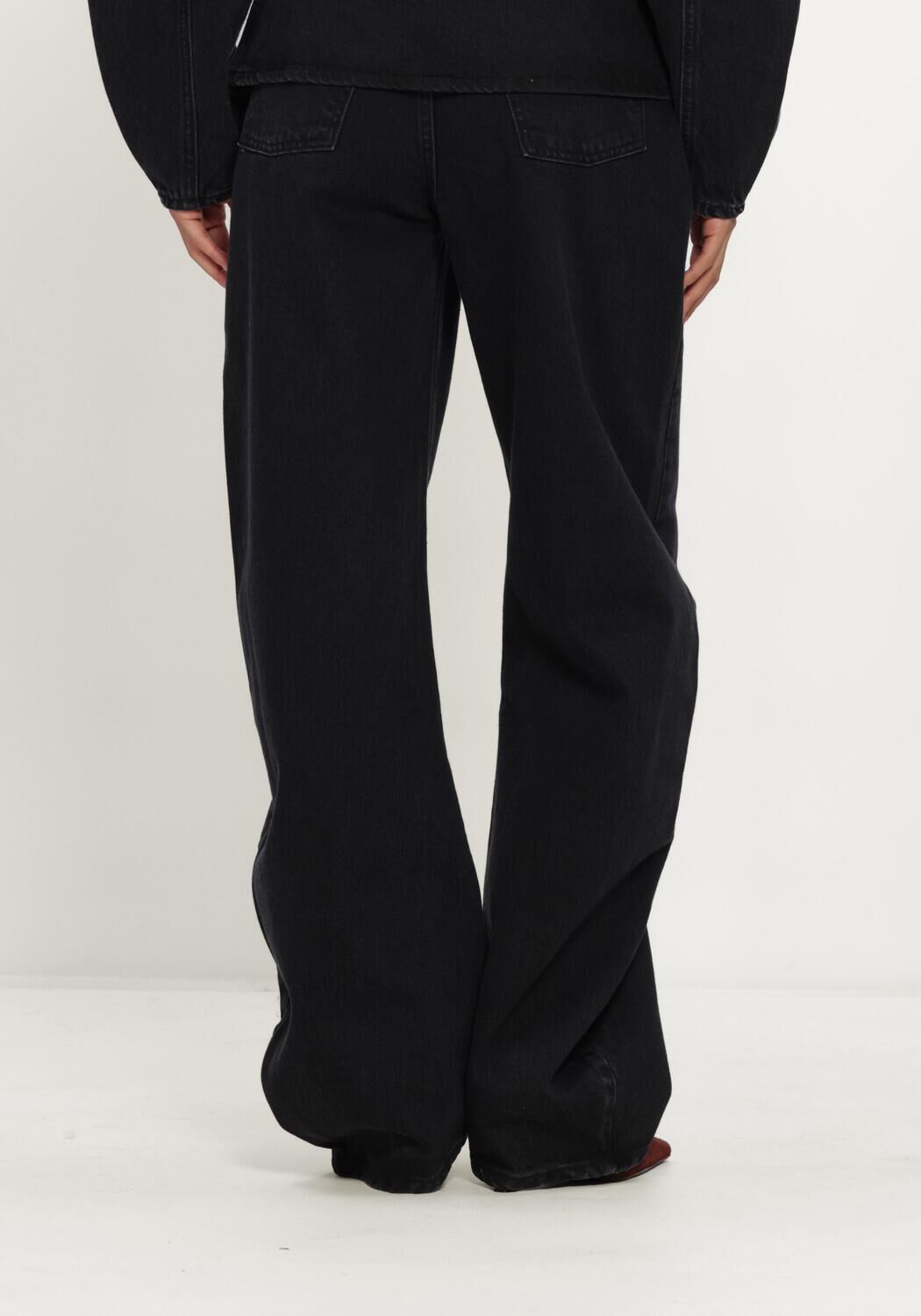 Zwarte ROTATE Wide jeans DRAPED BARREL LEG JEANS - large