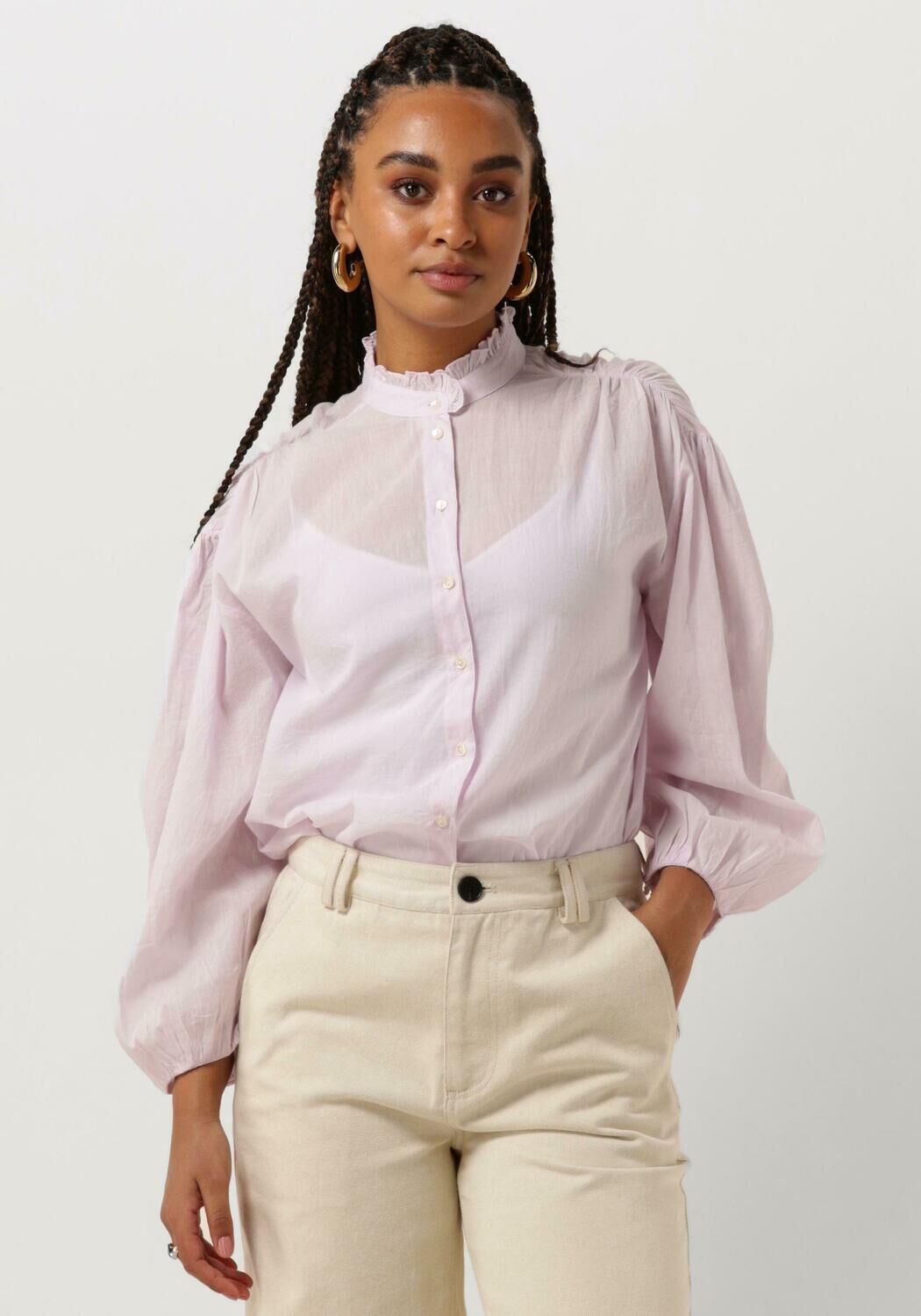 Antik Batik Blouse Dames Anna Blouse, Maat: L, Kleur: Lila
