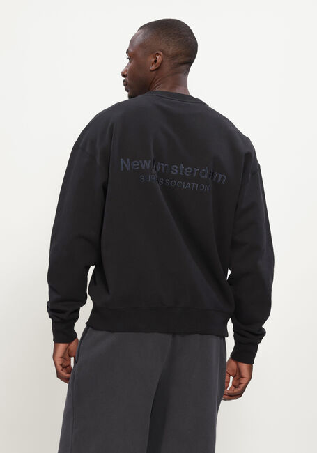 Zwarte NEW AMSTERDAM SURF ASSOCIATION Sweater LOGO CREWNECK - large