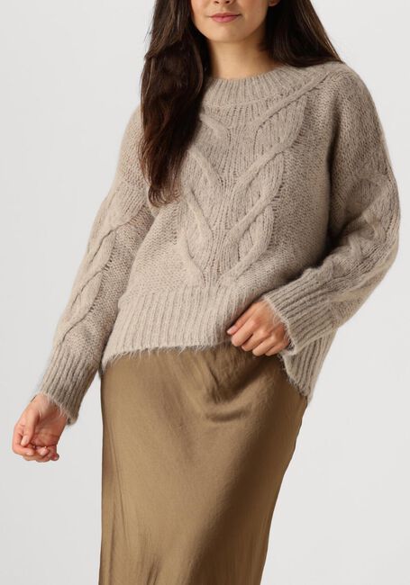 Beige SUMMUM Trui SWEATER BIG CABLE KNIT - large