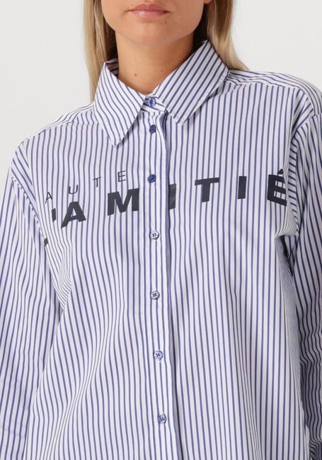 Blauwe HAUTE L'AMITIÉ Blouses STRIPE CHEST LOGO SHIRT - large