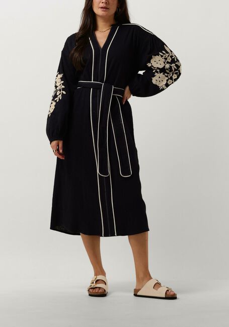 Donkerblauwe STELLA FOREST Midi jurk E24RO012 - large