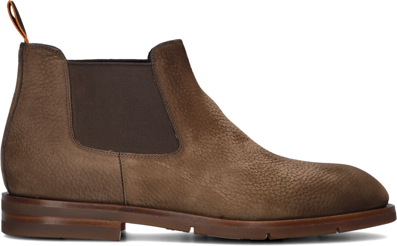 Santoni Chelsea Boots Heren Nub Grain Chelsea Boot, Maat: 45,5, Materiaal: Nubuck, Kleur: Bruin
