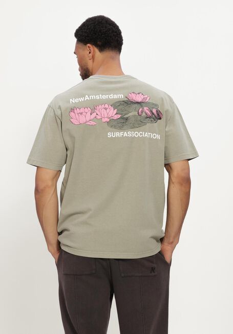 Groene NEW AMSTERDAM SURF ASSOCIATION T-shirt LILIES TEE - large