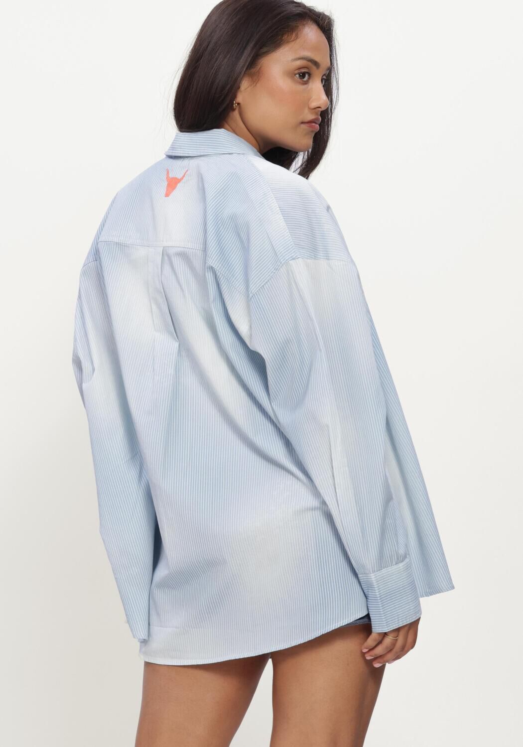 Blauwe ALIX THE LABEL Blouses LADIES WOVEN FADED STRIPE BLOUSE - large