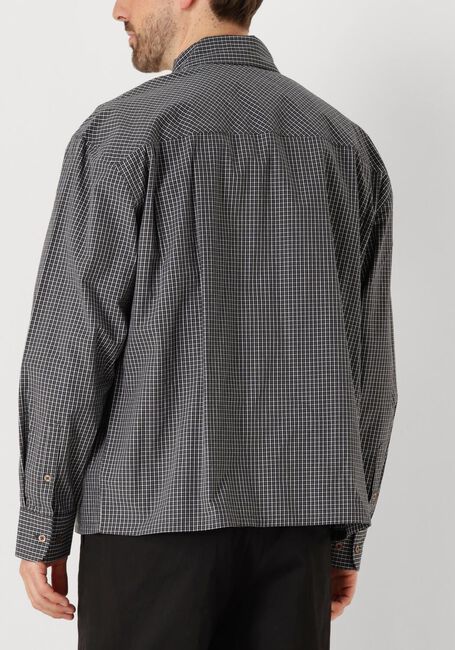 Donkergrijze OLAF HUSSEIN Overshirt CHECKED BOXY SHIRT - large