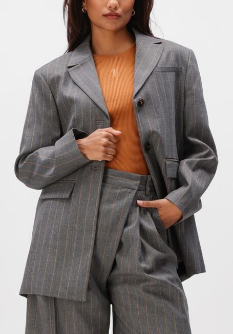 Grijze GANNI Blazers WOOL STRIPE BLAZER - large