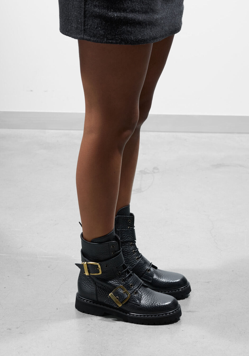 Zwarte STEFANO LAURAN Veterboots 9637 - large