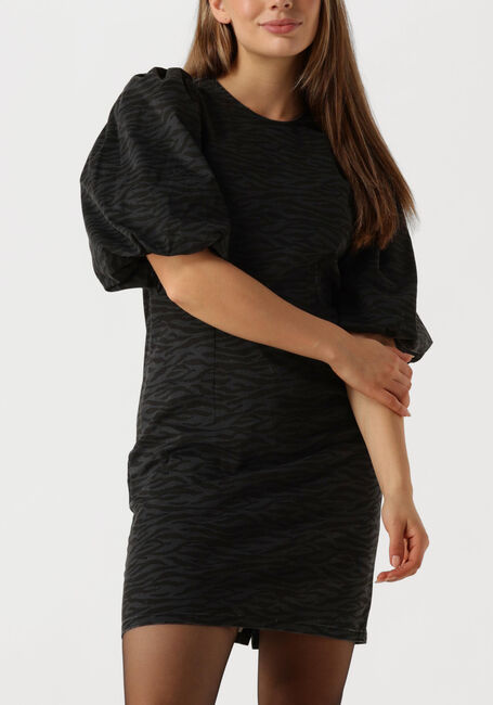 Grijze CO'COUTURE Mini jurk ZEBRA CROP PUFF DRESS - large