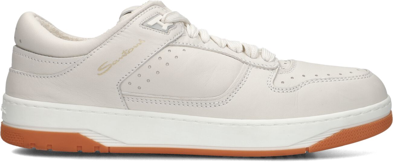 Santoni Lage Sneakers Heren 21896, Maat: 40, Materiaal: Leer, Kleur: Beige