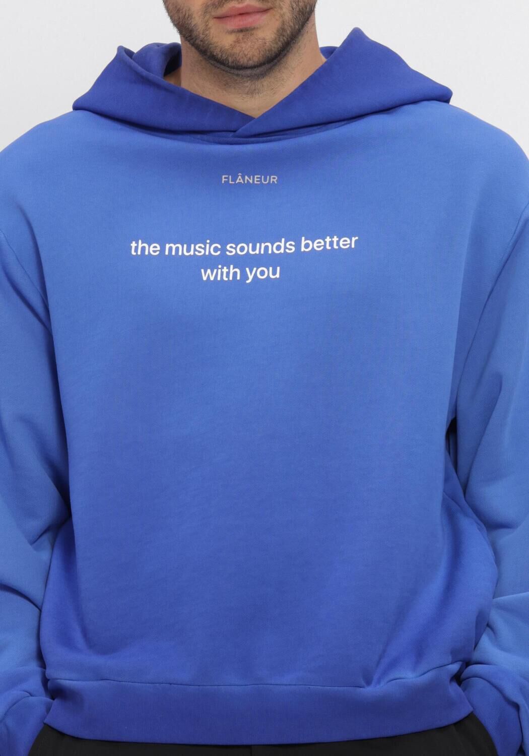 Blauwe FLANEUR Sweater WITH YOU HOODIE - large