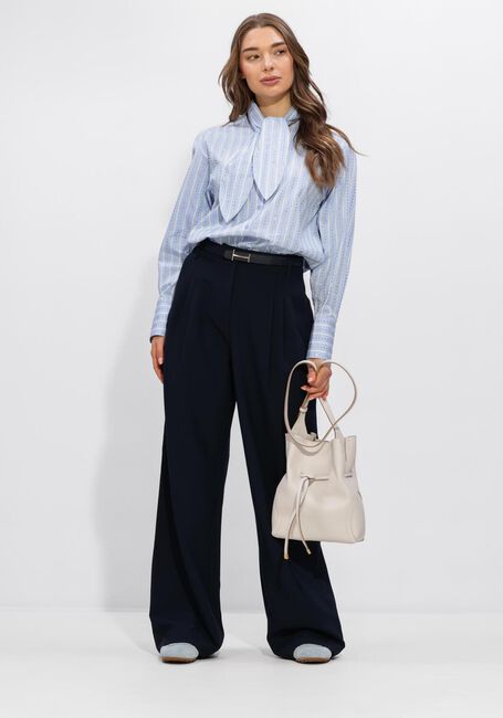 Donkerblauwe CO'COUTURE Wijde broek VOLA PLEATED LONG PANT - large