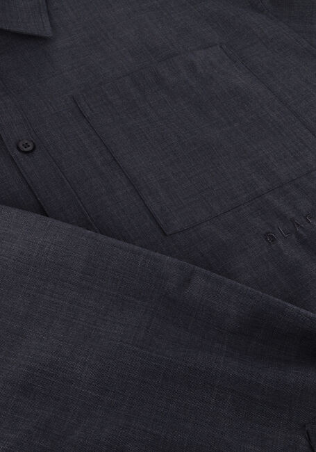 Donkergrijze OLAF HUSSEIN Casual overhemd WOOL BLEND BOXY LS SHIRT - large