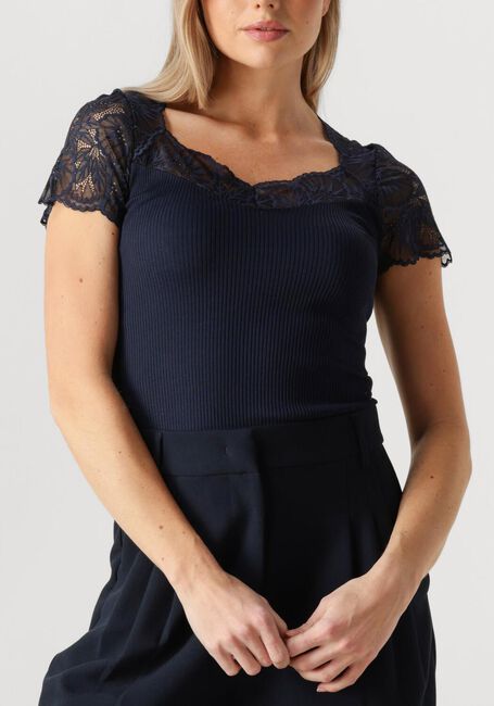 Donkerblauwe ROSEMUNDE Top BEATHA CAPSLEEVE - large