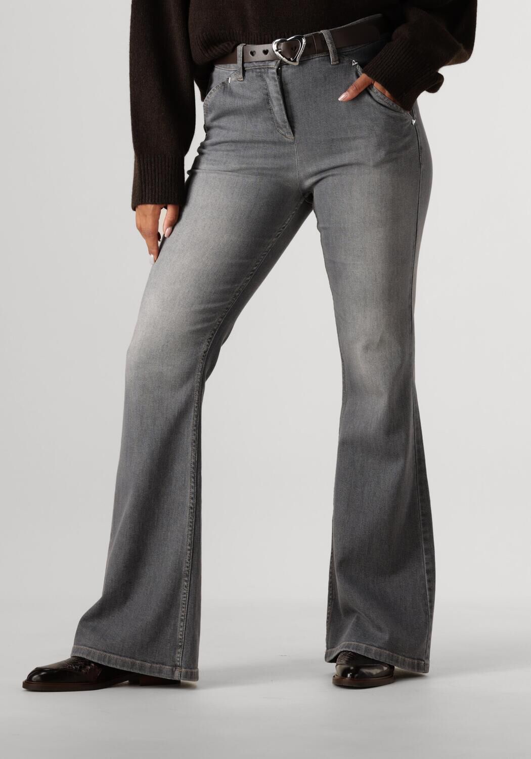 Caroline Biss Flared Broek Dames 4559, Maat: 44, Kleur: Grijs