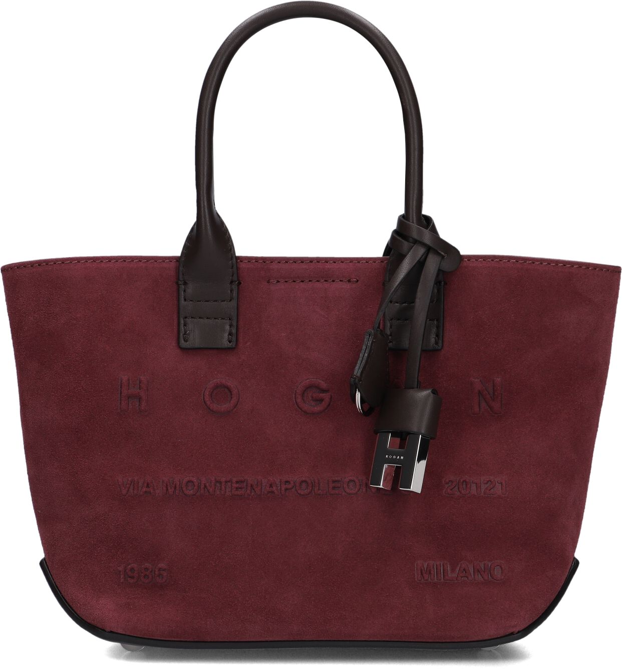 Hogan Hogan Shopper Dames Address Shopping Mini, Materiaal: Suède, Kleur: Bordeaux