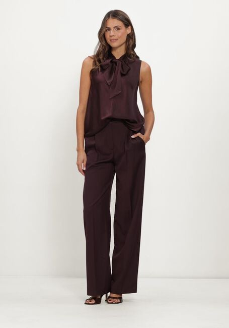Bordeaux FORTE FORTE Broeken GRAIN DE POUDRE HIGH WAIST PANTS - large