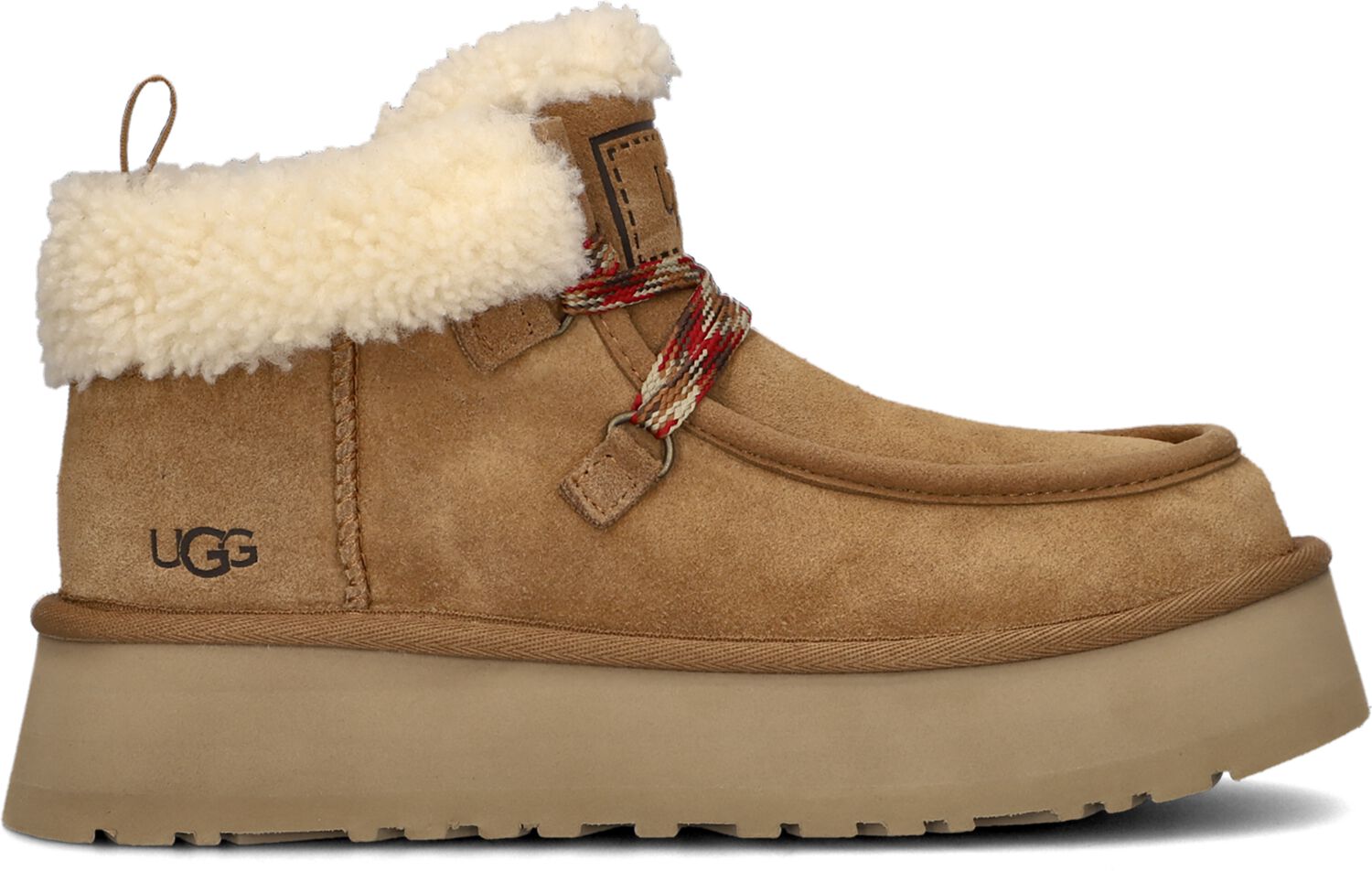 UGG Vachtlaarzen Dames W Funkarra Cabin Cuff, Maat: 42, Materiaal: Suède, Kleur: Cognac