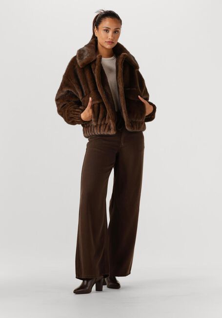 Bruine SUNCOO Faux fur jas EVAN - large