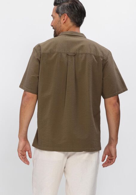Khaki FOR&Eacute;T Casual overhemd PEER SEERSUCKER REGULAR SS SHIRT - large