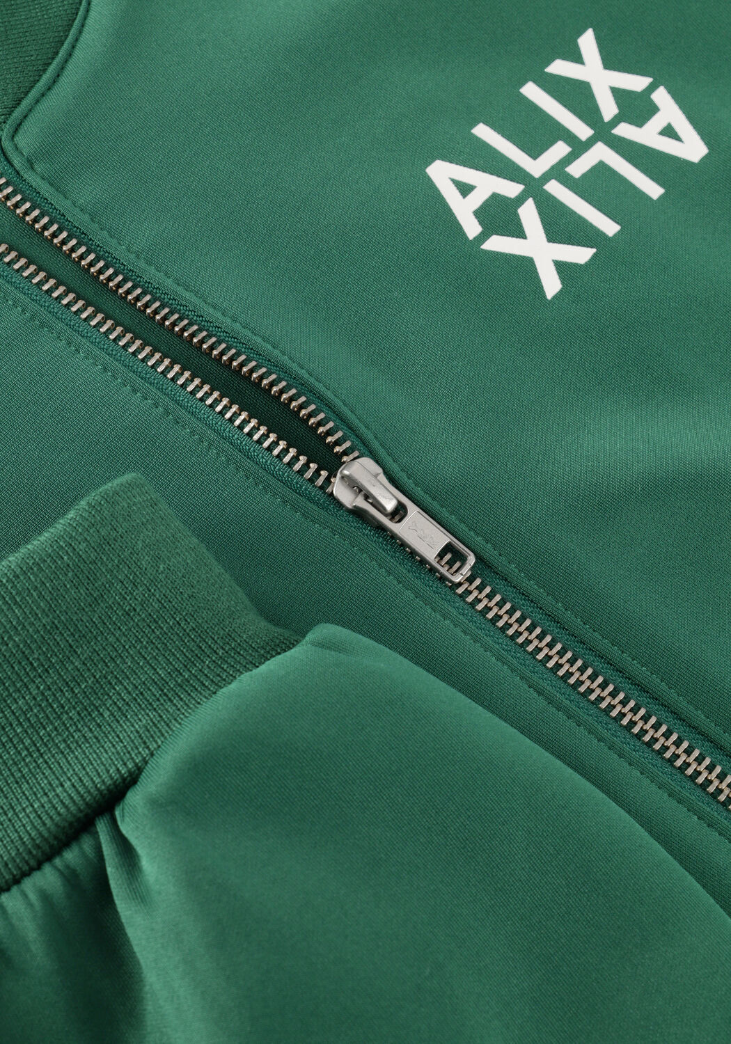 Donkergroene ALIX THE LABEL Jack LADIES KNITTED TAPES TRAINING JACKET - large