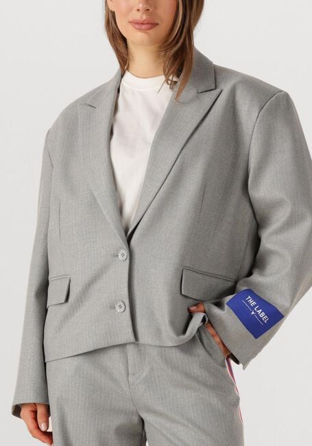 Grijze ALIX THE LABEL Blazer LADIES WOVEN COATED HERRINGBONE BLAZER - large