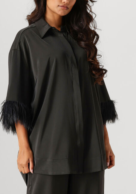 Zwarte CO'COUTURE Mini jurk ADNA CC FEATHER SHIRT - large