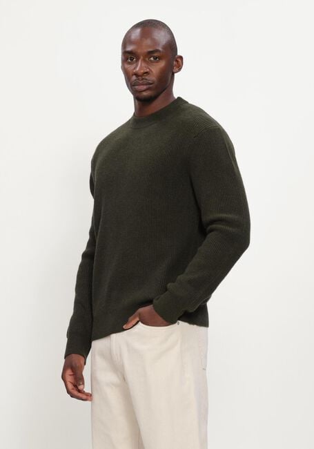 Groene LES DEUX Trui WOOL RIB ROUNDNECK KNIT - large