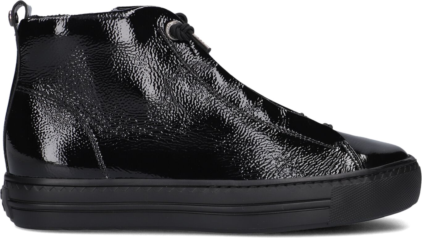 Paul Green Hoge Sneakers Dames 5283, Maat: 40,5, Materiaal: Leer, Kleur: Zwart
