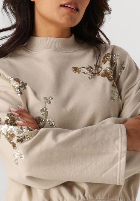 Beige SUMMUM Trui CROPED EMBELLISHED - large