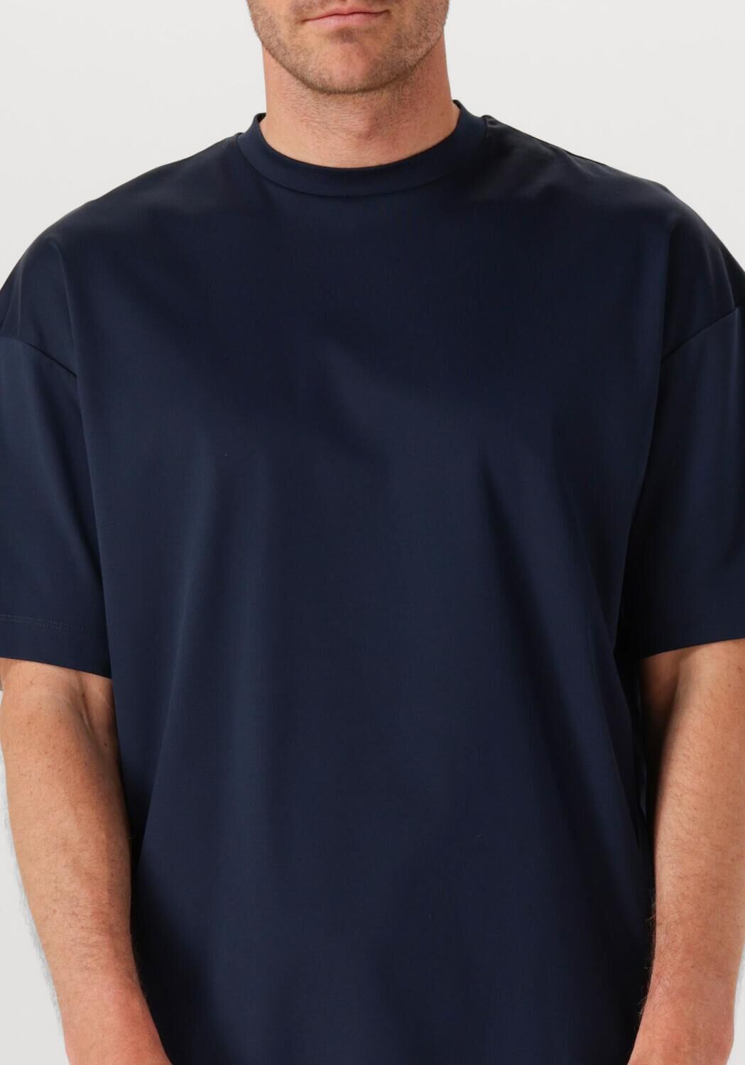 Donkerblauwe VALENZA T-shirt 1026 INTERLOCK SUPIMA OVERSIZED T SHIRT - large