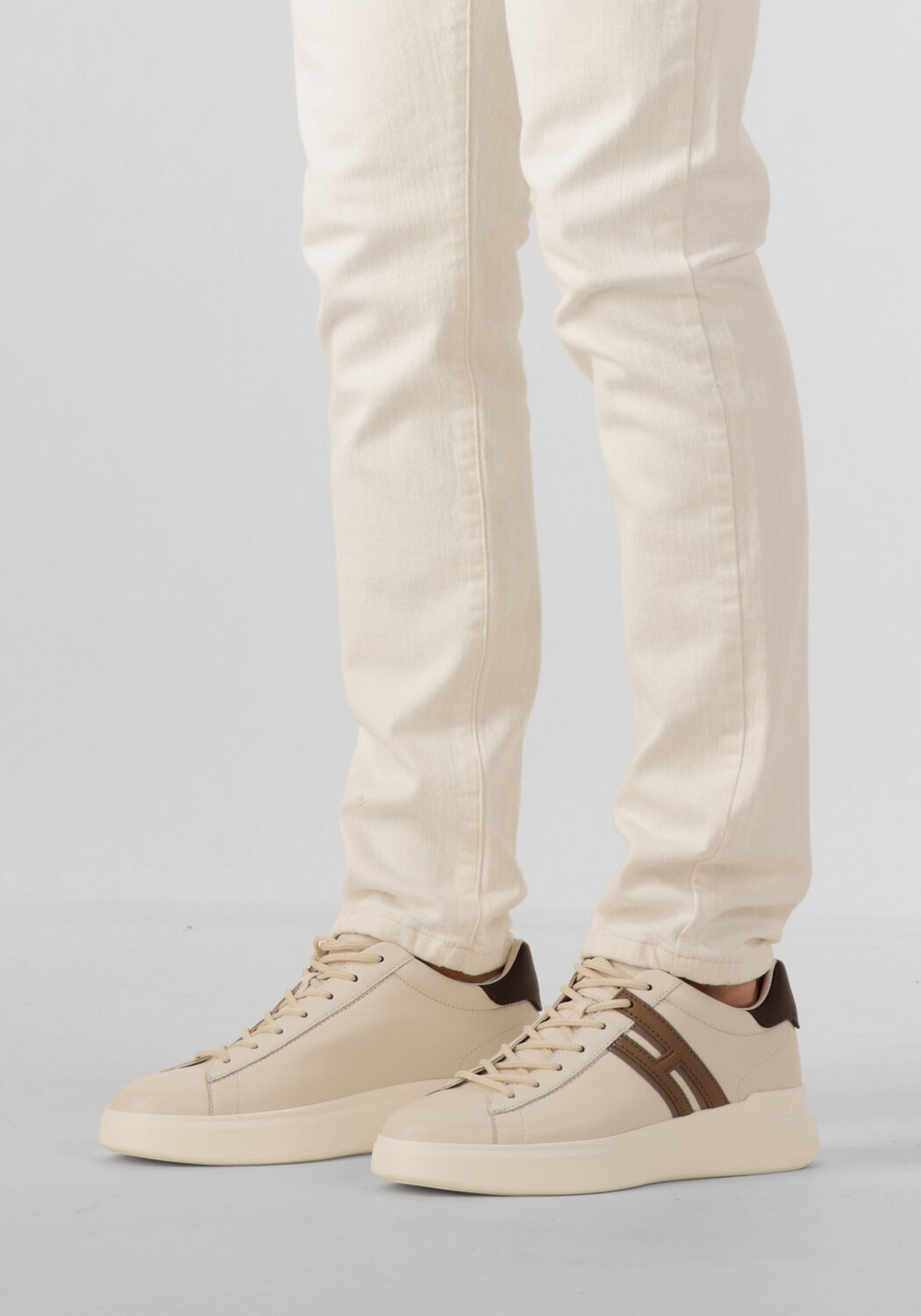 Beige HOGAN Lage sneakers H580 ALLACCIATO H SLASH - large