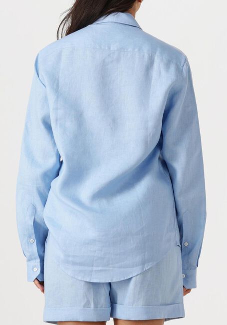 Lichtblauwe RESORT FINEST Blouses SHIRT 100% LINEN - large