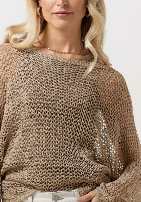 Beige RESORT FINEST Trui CROCHET SWEATER - large