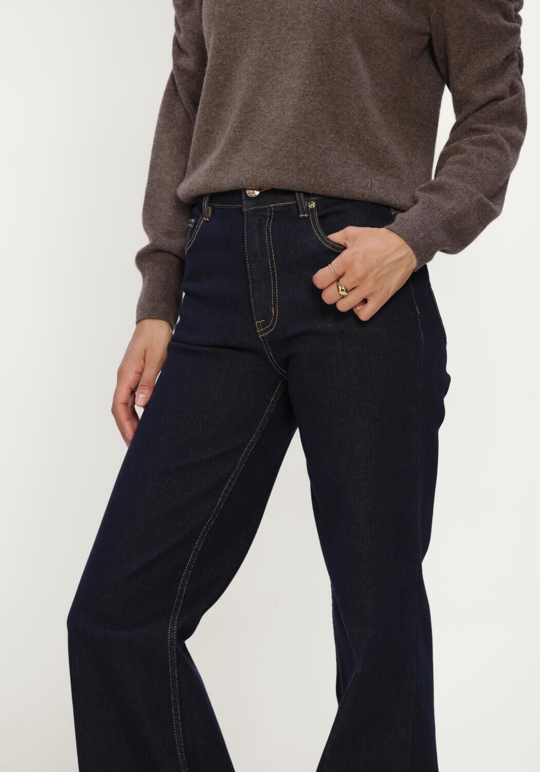 Donkerblauwe JANICE Straight leg jeans TREY - large