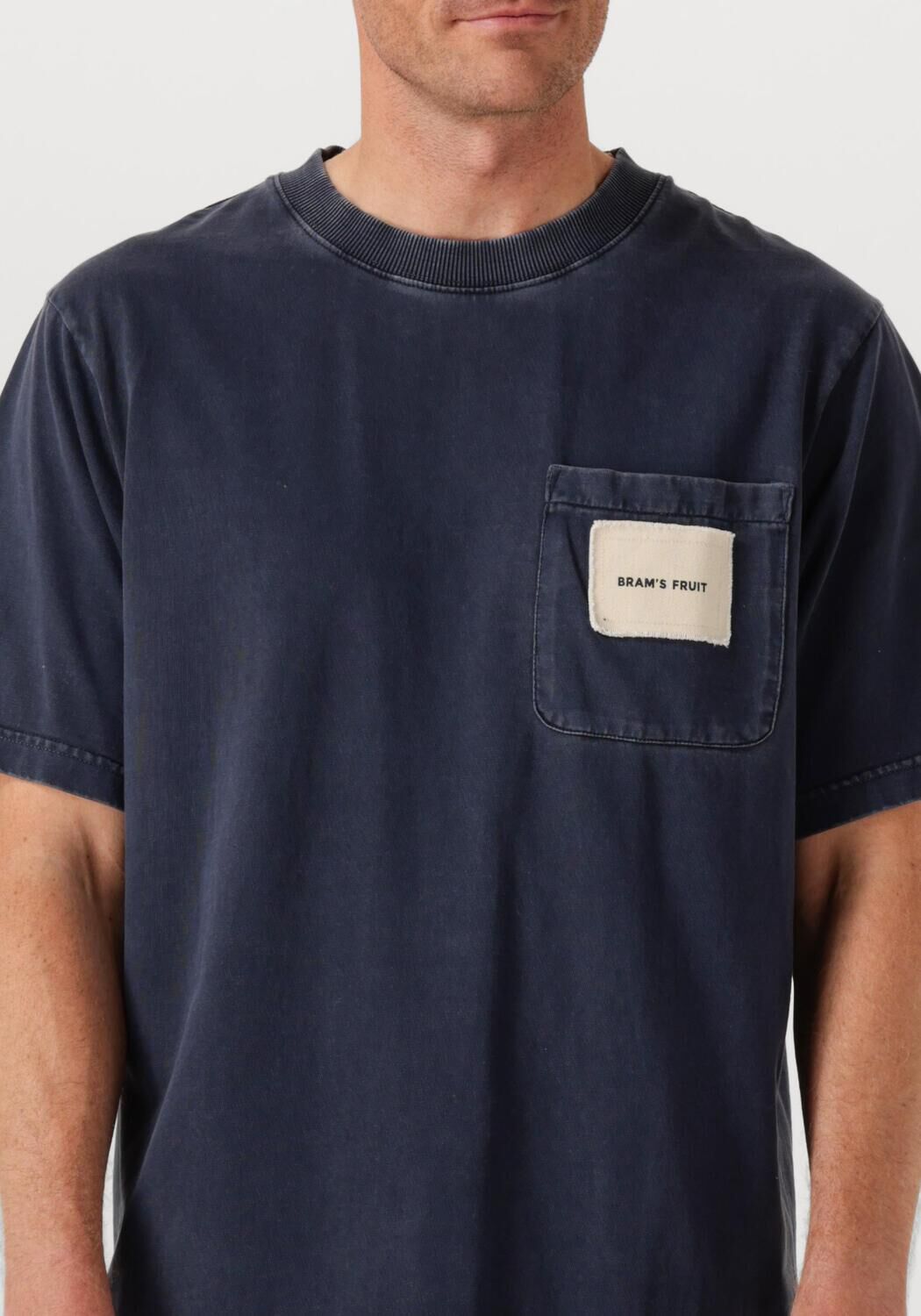 Donkerblauwe BRAM'S FRUIT T-shirt CHEST POCKET TSHIRT - large