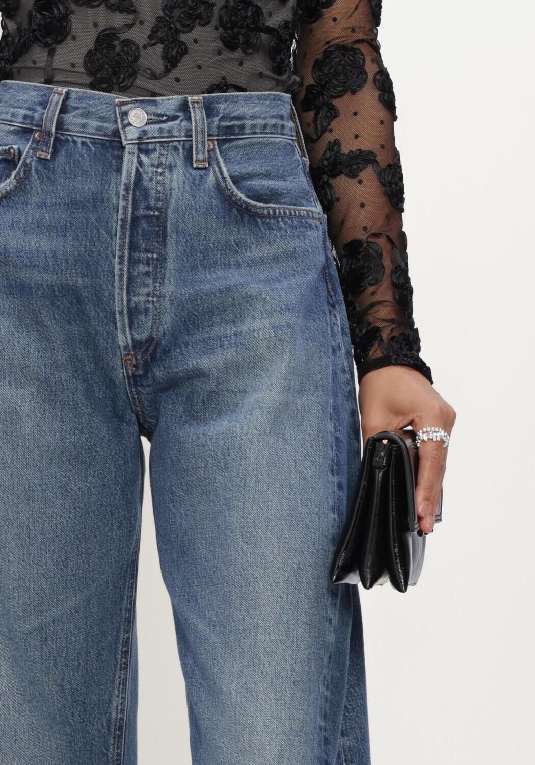 Blauwe AGOLDE Barrel jeans LUNA PIECED JEAN IN LOGICAL - large