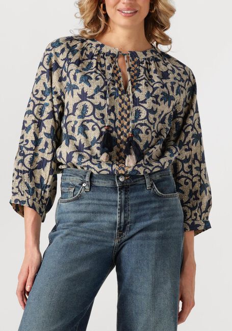 Multi SUMMUM Blouses 3/4 SLEEVE TOP BLOCK PRINT - large