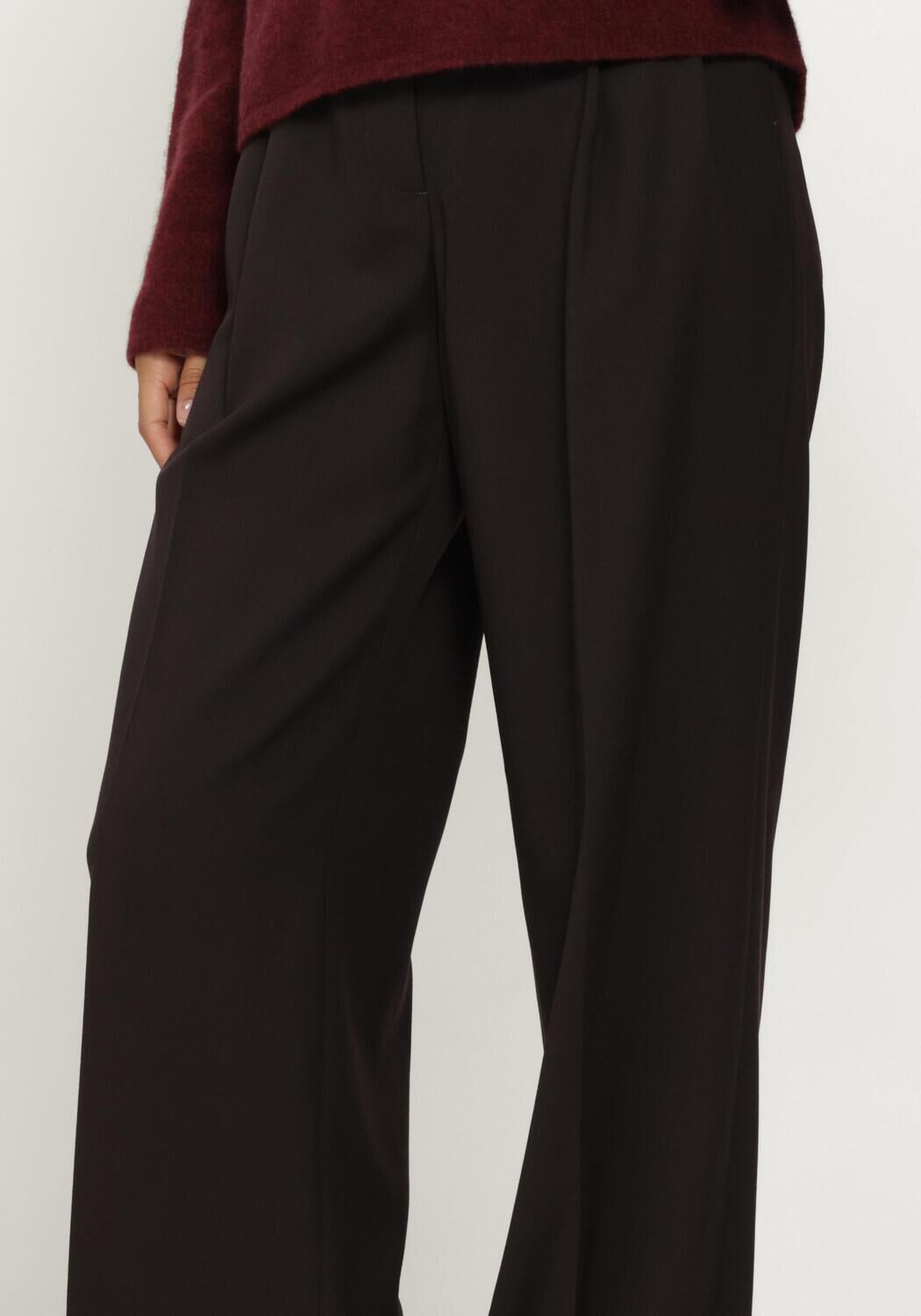Bruine FILIPPA K Wijde broek DARCEY WOOL TROUSERS - large