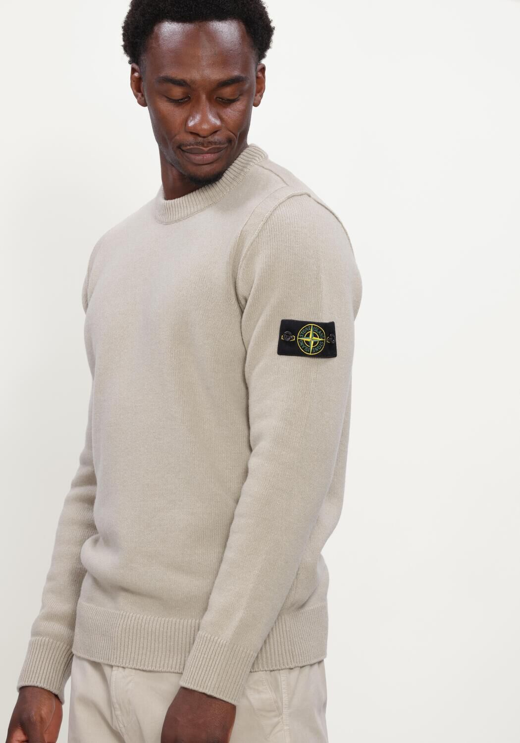 Beige STONE ISLAND Trui CREW NECK S00A3 - large