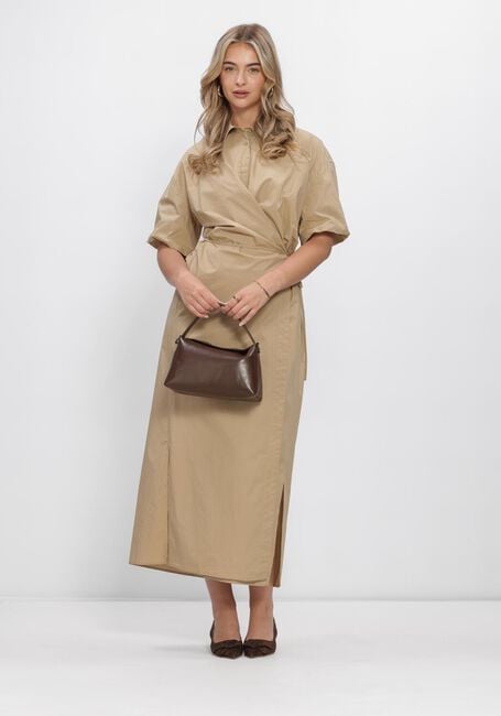 Bruine SECOND FEMALE Midi jurk RHYE DRESS - large