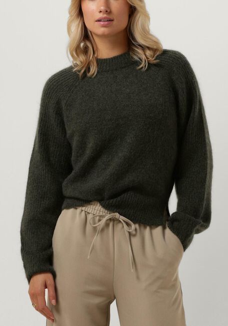 Donkergroene SECOND FEMALE Trui BROOKLINE KNIT NEW O-NECK - large