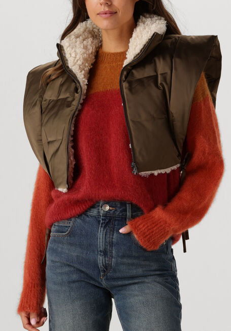 Khaki MARANT ETOILE Gilet HOODIALI-GC 25AGI0010FD - large