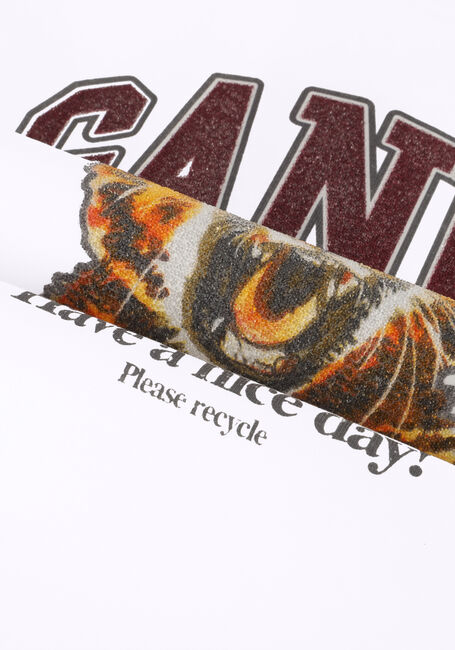 Witte GANNI Tops & T-shirts JERSEY BEADED BABY TIGER PRINT - large