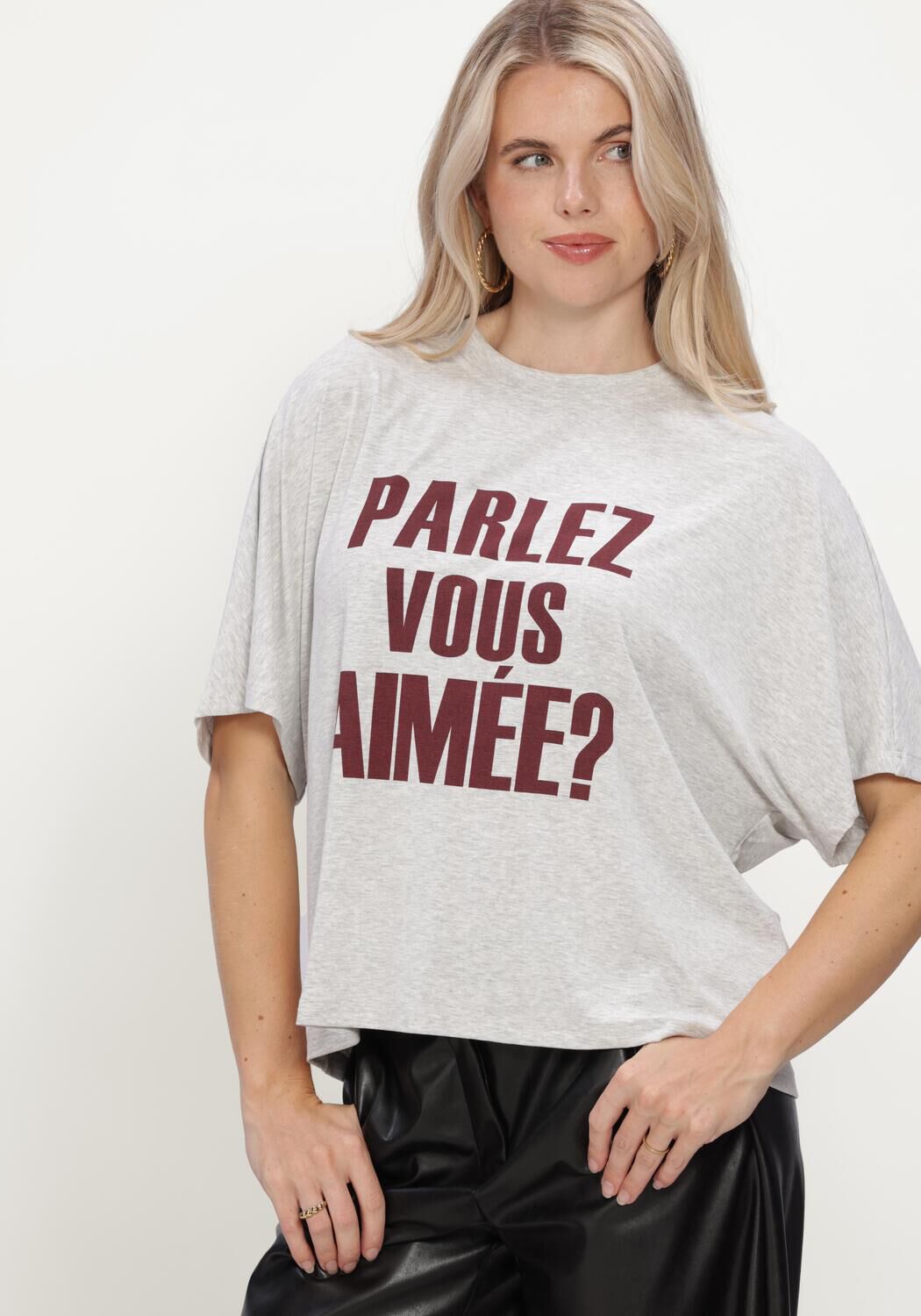 Grijze AIMEE THE LABEL Tops & T-shirts ELARAW6 SHIRT - large