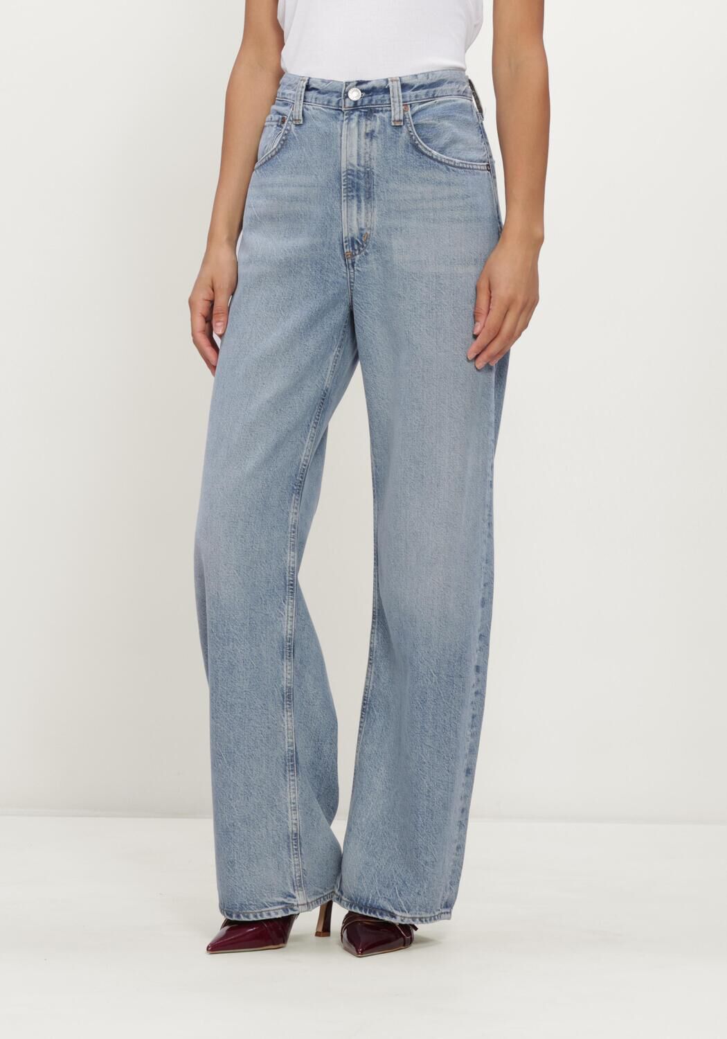 Blauwe AGOLDE Wide jeans LOW CURVE JEAN IN RESE - large