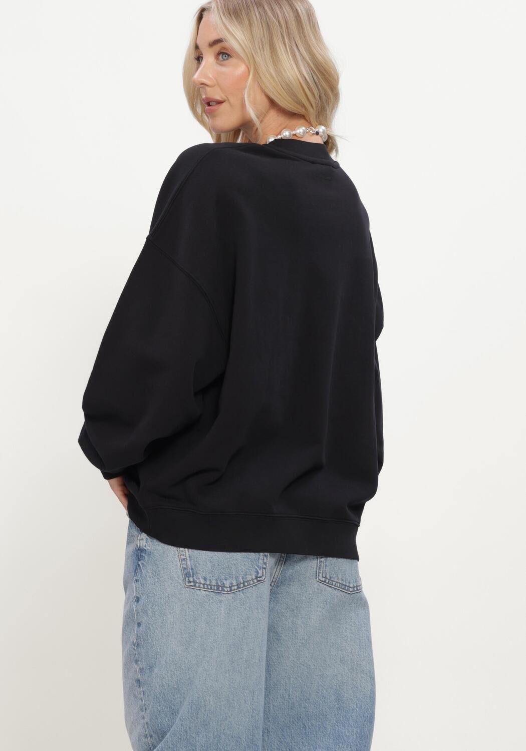 Zwarte ANINE BING Sweater MILES OVERSIZED SWEATSHIRT LETTERMAN - large