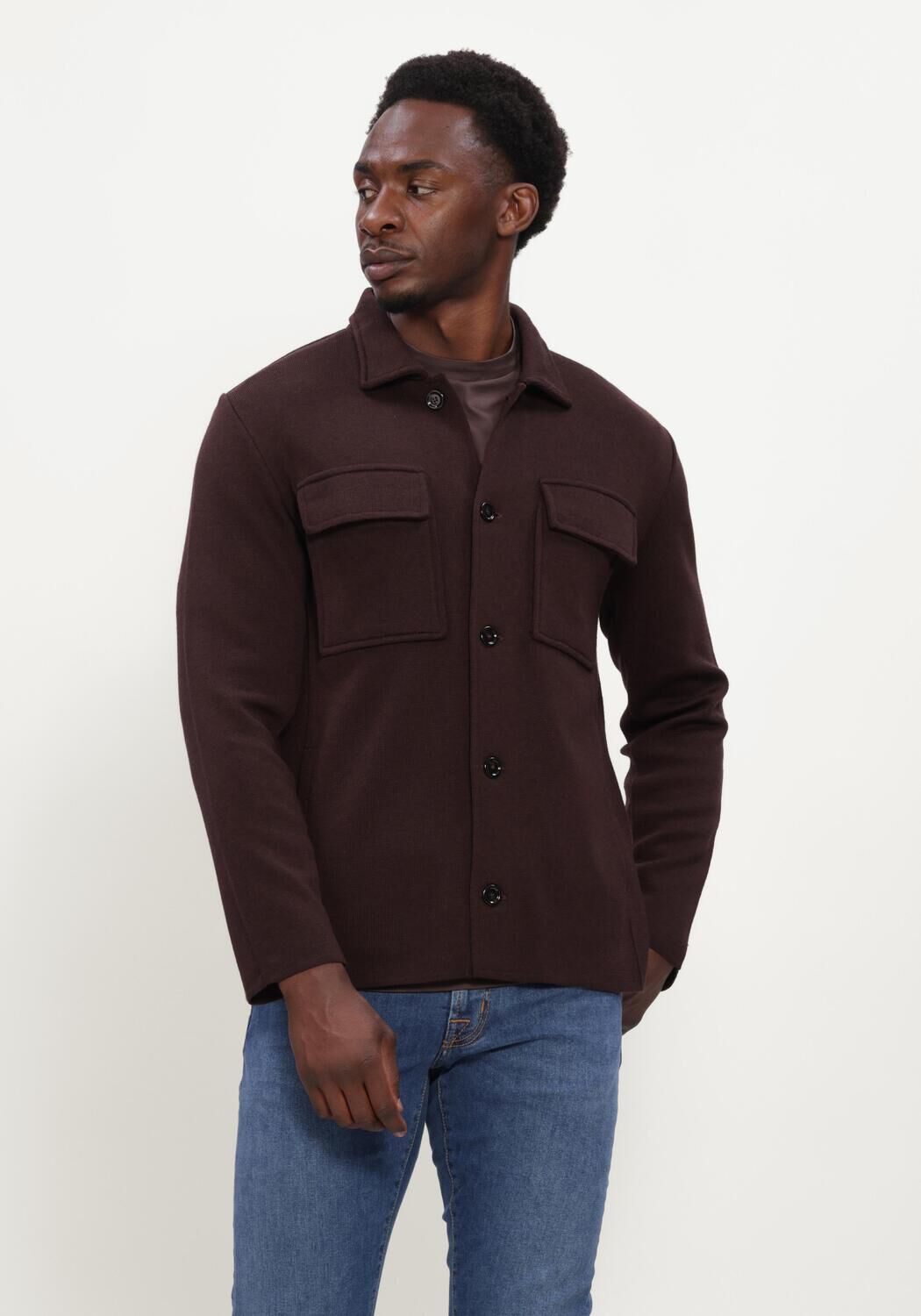 Bruine LARDINI Overshirt GIACCA MAGLIA UOMO - large