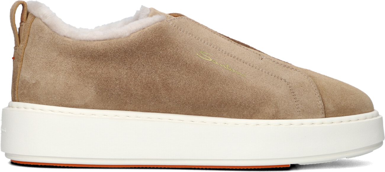 Santoni Lage Sneakers Dames Sue Vacht Slipon, Maat: 41, Materiaal: Suède, Kleur: Beige