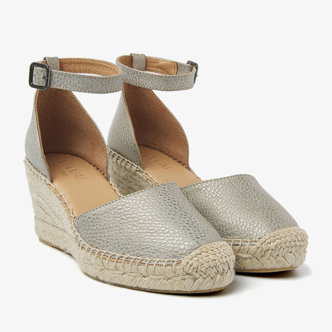 Grijze VIA VAI Sandalen met hak FLORA BRAID - large